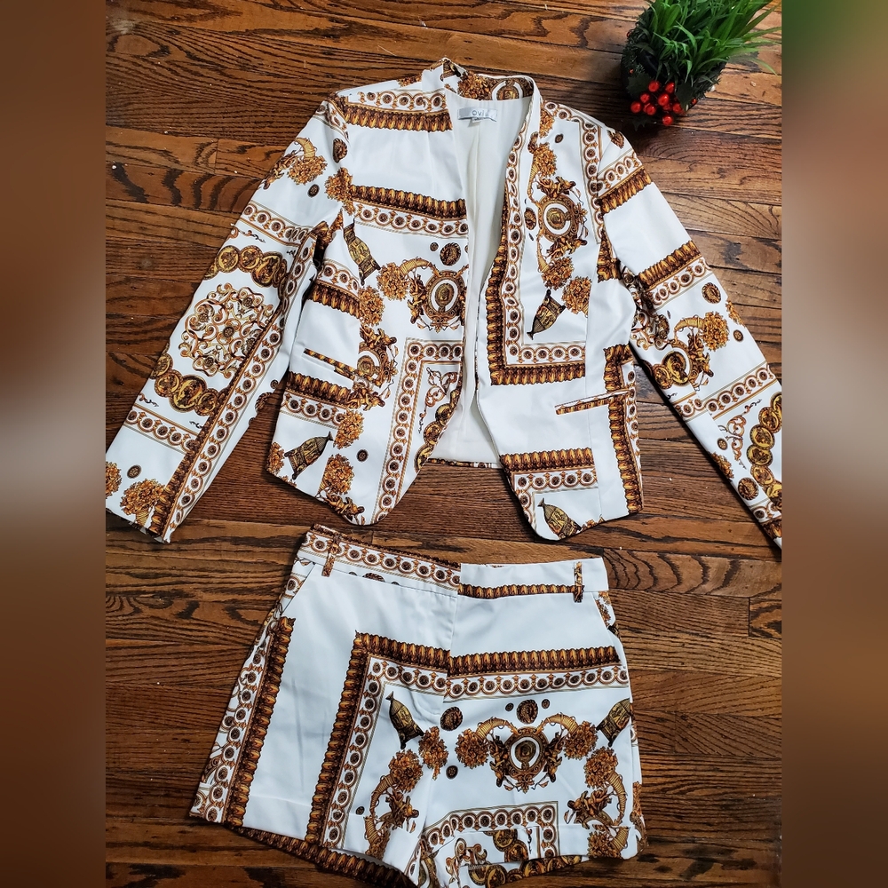Ovi Women's Cheetah Print Two Piece Short Set Size L - Picture 4 of 16